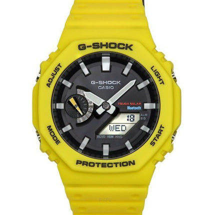 Casio G-Shock Mobile Link Analog Digital Gul Resin Rem Sort Urskive Solar GA-B2100C-9A 200M herreur