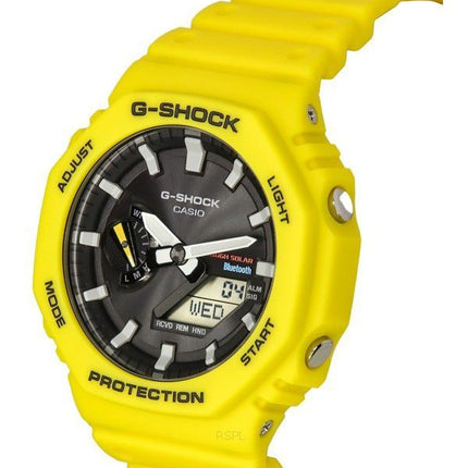 Casio G-Shock Mobile Link Analog Digital Gul Resin Rem Sort Urskive Solar GA-B2100C-9A 200M herreur