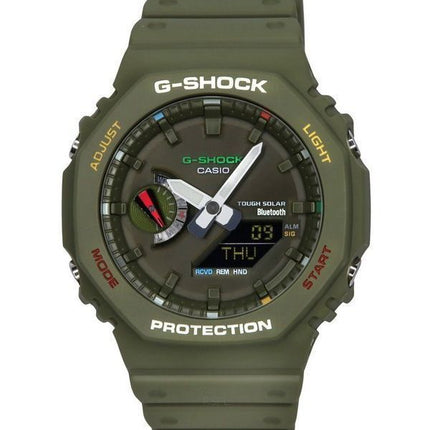 Casio G-Shock Analog Digital Smartphone Link Bluetooth Green Dial Solar GA-B2100FC-3A 200M herreur