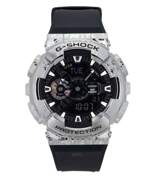 Casio G-Shock G-Steel Analog Digital Grunge Camouflage Resin Rem Black Dial Quartz GM-110GC-1A 200M herreur