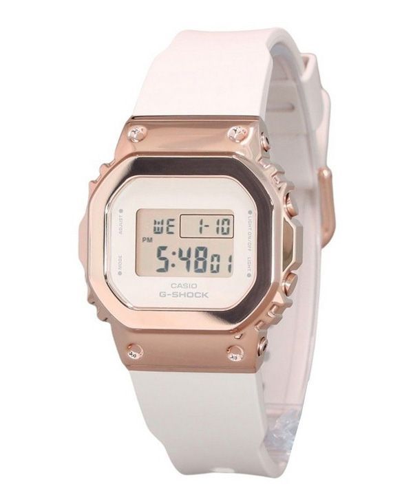 Casio G-Shock Digital Pink Guld Ionbelagt Bezel Resin Rem Quartz GM-S5600UPG-4 200M dameur