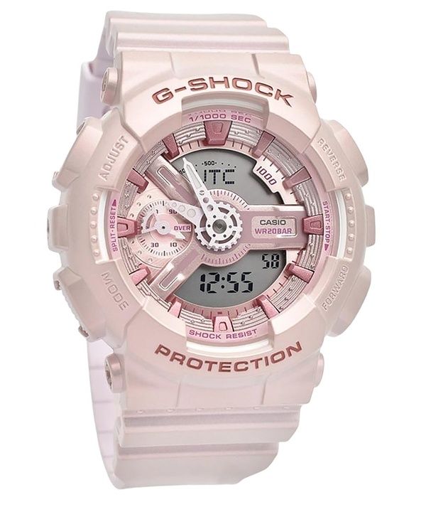 Casio G-Shock Analog Digital Bio-baseret Resin Pink Dial Quartz GMA-S110ST-4A 200M dameur