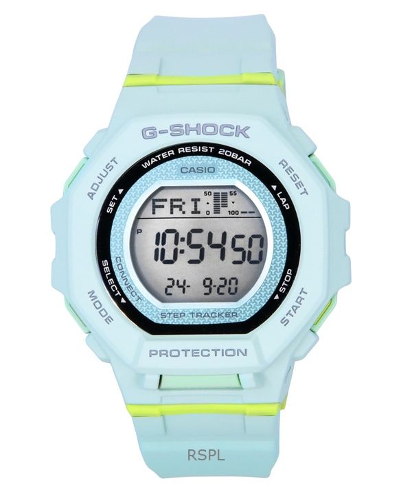 Casio G-Shock G-Squad Digital Smartphone Link Bleggrøn Bio-baseret Resin Quartz GMD-B300-3 200M dameur