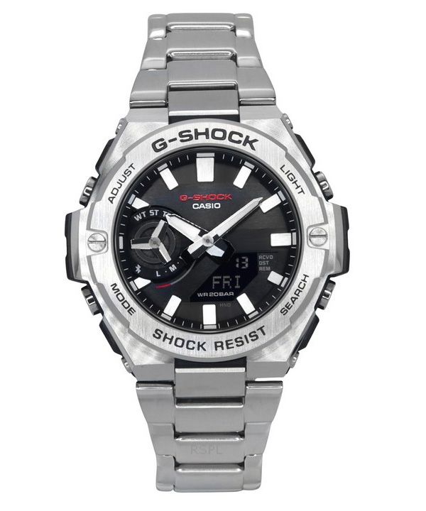 Casio G-Shock G-Steel Analog Digital Smartphone Link Black Dial Solar GST-B500D-1A 200M herreur