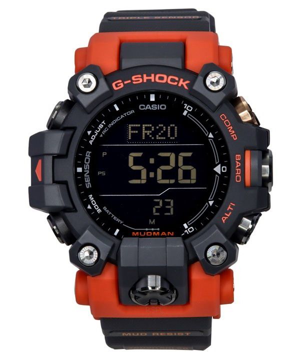 Casio G-Shock Mudman Master Of G-Land Digital Orange And Black Resin Strap Solar GW-9500-1A4 200M herreur