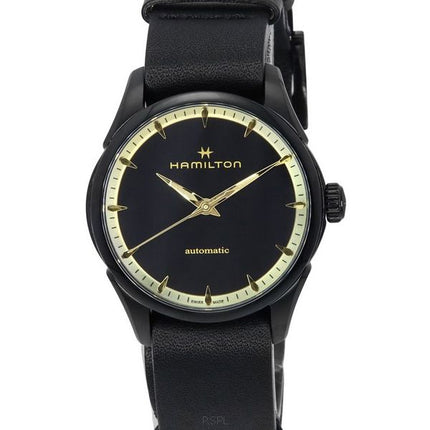 Hamilton Jazzmaster Læderrem Sort Urskive Automatisk H32255730 Unisex Ur