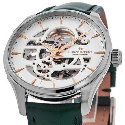 Hamilton Jazzmaster Skeleton Læderrem White Dial Automatisk H42535810 Herreur