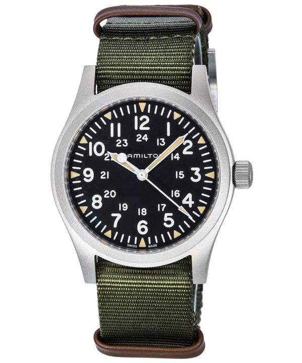 Hamilton Khaki Field Nylonrem Sort Urskive Mekanisk H69529933 Herreur