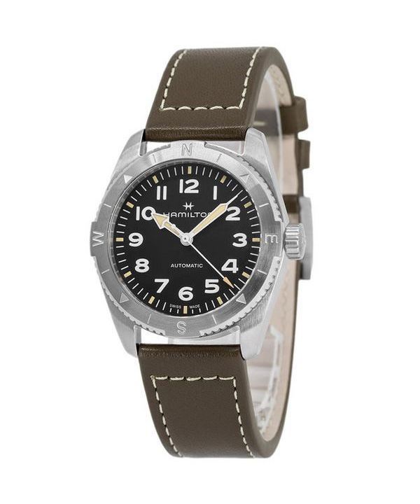 Hamilton Khaki Field Expedition Læderrem Sort Urskive Automatisk H70225830 100M herreur