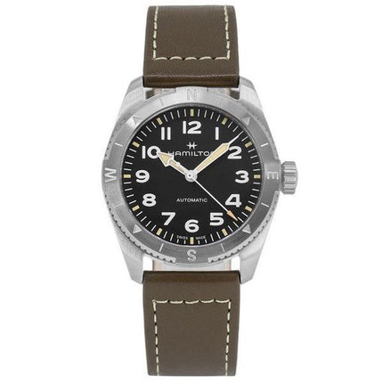 Hamilton Khaki Field Expedition Læderrem Sort Urskive Automatisk H70225830 100M herreur