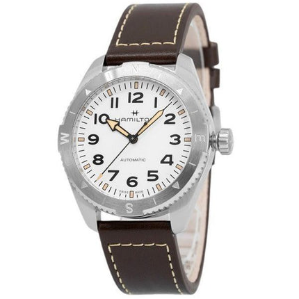 Hamilton Khaki Field Expedition læderrem White Dial Automatisk H70315510 100M herreur