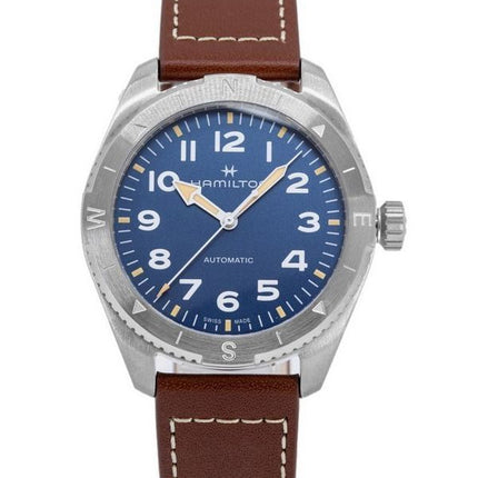 Hamilton Khaki Field Expedition læderrem Blue Dial Automatisk H70315540 100M herreur