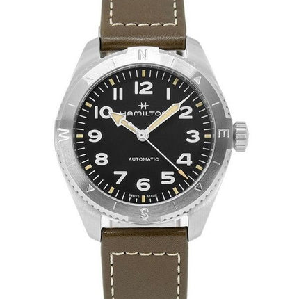 Hamilton Khaki Field Expedition Læderrem Sort Urskive Automatisk H70315830 100M herreur