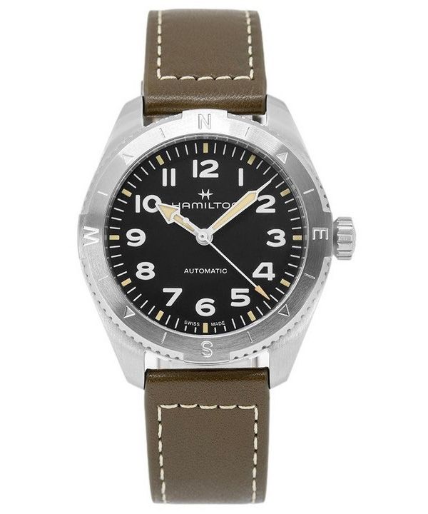 Hamilton Khaki Field Expedition Læderrem Sort Urskive Automatisk H70315830 100M herreur