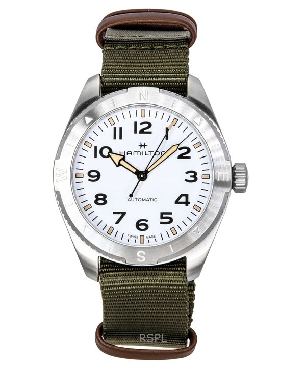 Hamilton Khaki Field Expedition Tekstilrem White Dial Automatisk H70315910 100M unisex ur