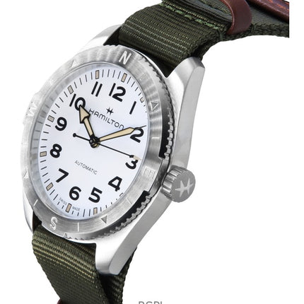 Hamilton Khaki Field Expedition Tekstilrem White Dial Automatisk H70315910 100M unisex ur