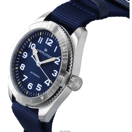 Hamilton Khaki Field Expedition Tekstilrem Blue Dial Automatisk H70315940 100M unisex ur