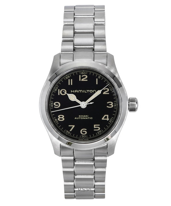 Hamilton Khaki Field Murph rustfrit stål sort skive automatisk H70405130 100M herreur