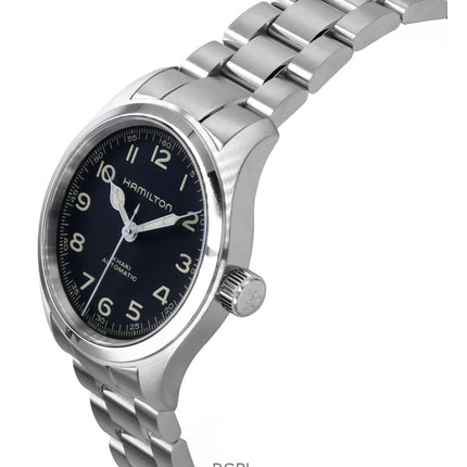 Hamilton Khaki Field Murph rustfrit stål sort skive automatisk H70405130 100M herreur