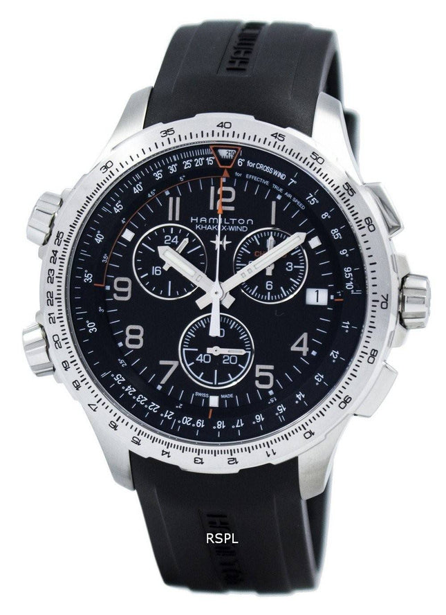 Hamilton Khaki luftfart X-vind Chronograph Quartz GMT H77912335 Herreur