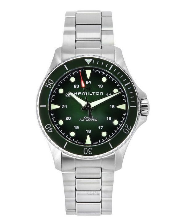 Hamilton Khaki Navy Scuba Rustfrit Stål Grøn Urskive Automatisk dykker H82525160 300M herreur