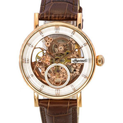 Ingersoll The Herald Læderrem Rose Gold Skeleton Dial Automatisk I00401B herreur