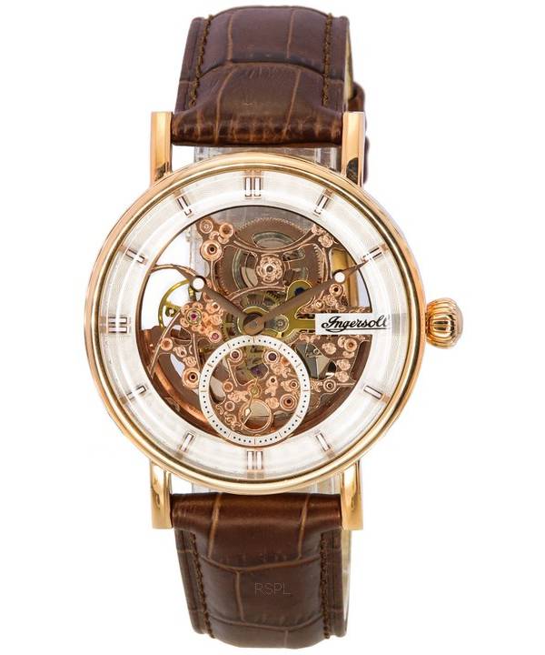 Ingersoll The Herald Læderrem Rose Gold Skeleton Dial Automatisk I00401B herreur