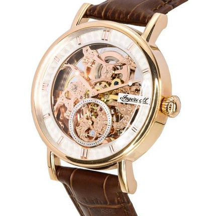 Ingersoll The Herald Læderrem Rose Gold Skeleton Dial Automatisk I00401B herreur