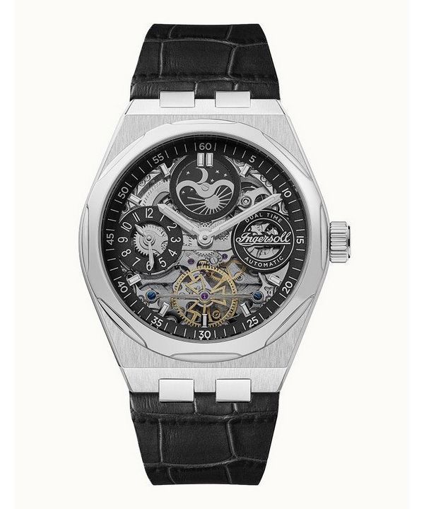 Ingersoll The Broadway Dual Time Black Skeleton Dial Automatisk I12903 herreur