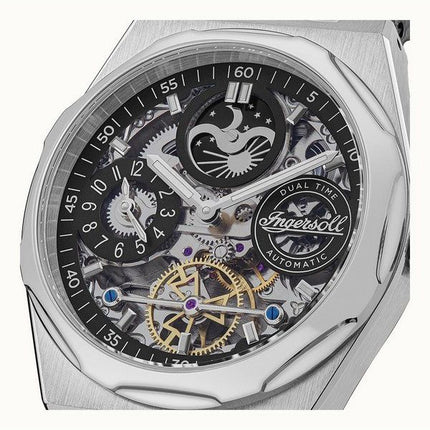 Ingersoll The Broadway Dual Time Black Skeleton Dial Automatisk I12903 herreur