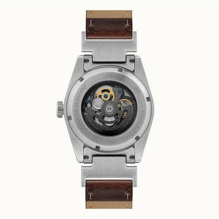 Ingersoll The Scovill Brown Læderrem Sort Skeleton Dial Automatisk I13901 100M herreur