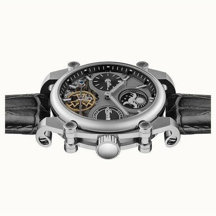 Ingersoll The Varsity Sun And Moon Phase Læderrem Skeleton Grey Dial Automatisk I15402 herreur