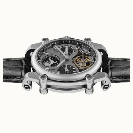 Ingersoll The Varsity Sun And Moon Phase Læderrem Skeleton Grey Dial Automatisk I15402 herreur