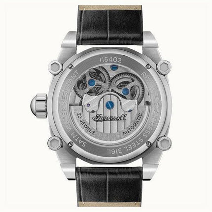 Ingersoll The Varsity Sun And Moon Phase Læderrem Skeleton Grey Dial Automatisk I15402 herreur