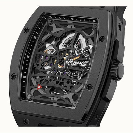 Ingersoll The Rim Polyurethan Strap Black Skeleton Dial Automatisk I16201 herreur