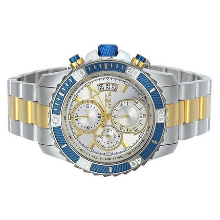 Invicta Pro Diver Chronograph Tofarvet rustfrit stål Sølvskive Quartz 23994 100M herreur