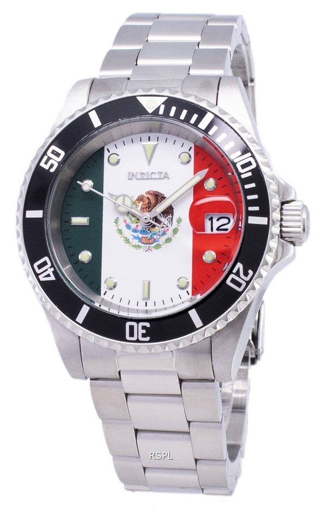 Invicta Pro Diver 28702 begrænset verdens fodbold Mexico Edition automatisk 200M Herre ur