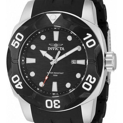 Invicta Sea Spider rustfrit stål og polyurethanrem Black Dial Quartz 44116 100M herreur