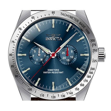 Invicta Specialty Tachymeter læderrem Blue Dial Quartz 45978 herreur