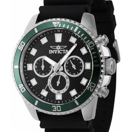 Invicta Pro Diver Chronograph Silikone Strap Black Dial Quartz 46086 herreur