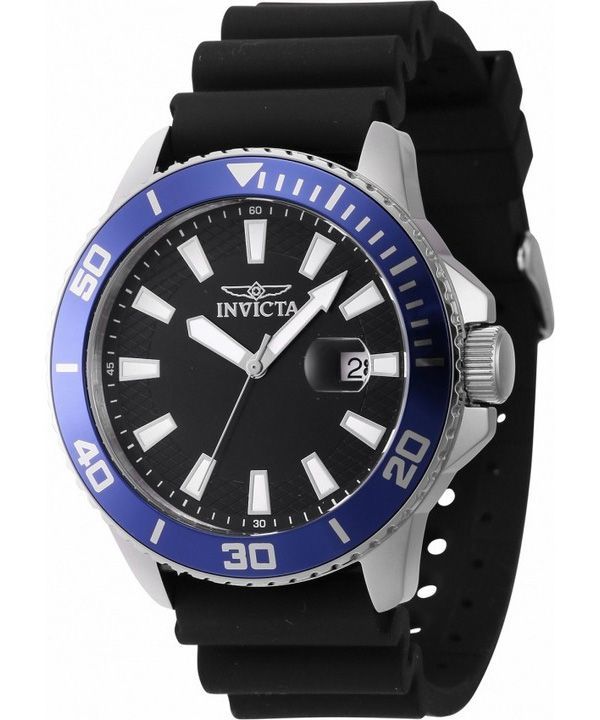 Invicta Pro Diver Silikone Strap Black Dial Quartz 46089 Herreur