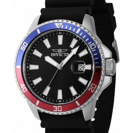 Invicta Pro Diver Silikone Strap Black Dial Quartz 46131 Herreur