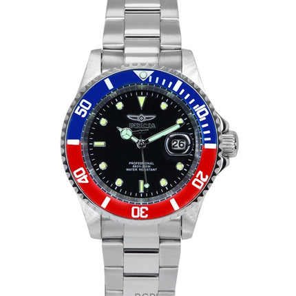 Invicta Pro Diver rustfrit stål sort skive Pepsi Bezel Quartz 47354 200M herreur