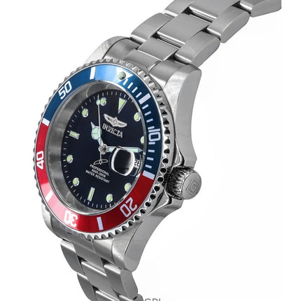 Invicta Pro Diver rustfrit stål sort skive Pepsi Bezel Quartz 47354 200M herreur