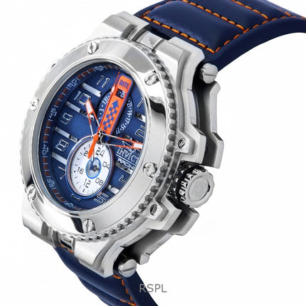 Invicta Racing Downforce GMT læderrem Blue Dial Quartz 47378 200M herreur