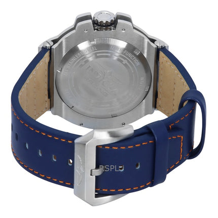 Invicta Racing Downforce GMT læderrem Blue Dial Quartz 47378 200M herreur