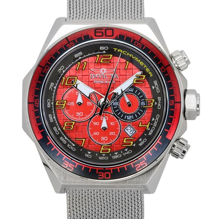 Invicta Racing Chronograph rustfrit stål rød skive kvarts 47900 herreur