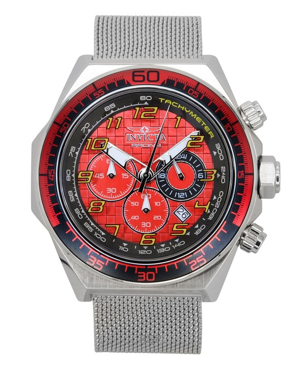 Invicta Racing Chronograph rustfrit stål rød skive kvarts 47900 herreur