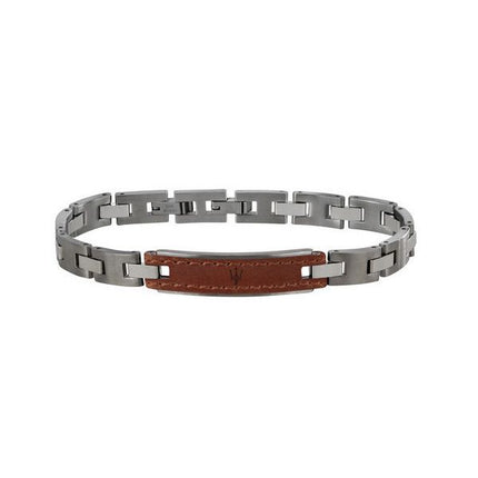 Maserati Jewels læder og rustfrit stål JM218AMD01 armbånd til mænd