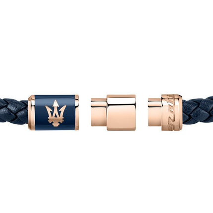 Maserati Jewels genbrugslæder og rustfrit stål armbånd JM222AVE09 til mænd